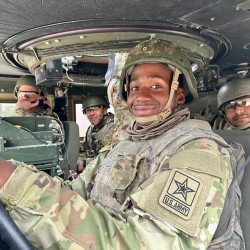 Randy Perkins in Vehicle During Basic Training