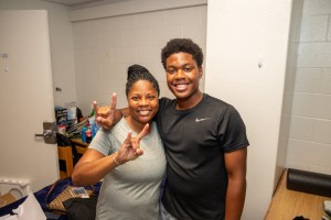 Kesha Jackson poses for a photo with her son, Bernard Dewitt