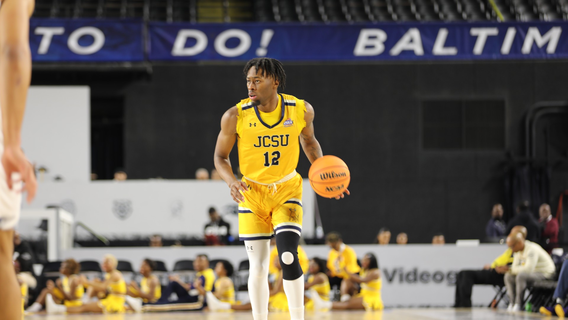 Jamauri Bryant on the court during the 2025 CIAA Basketball Tournament