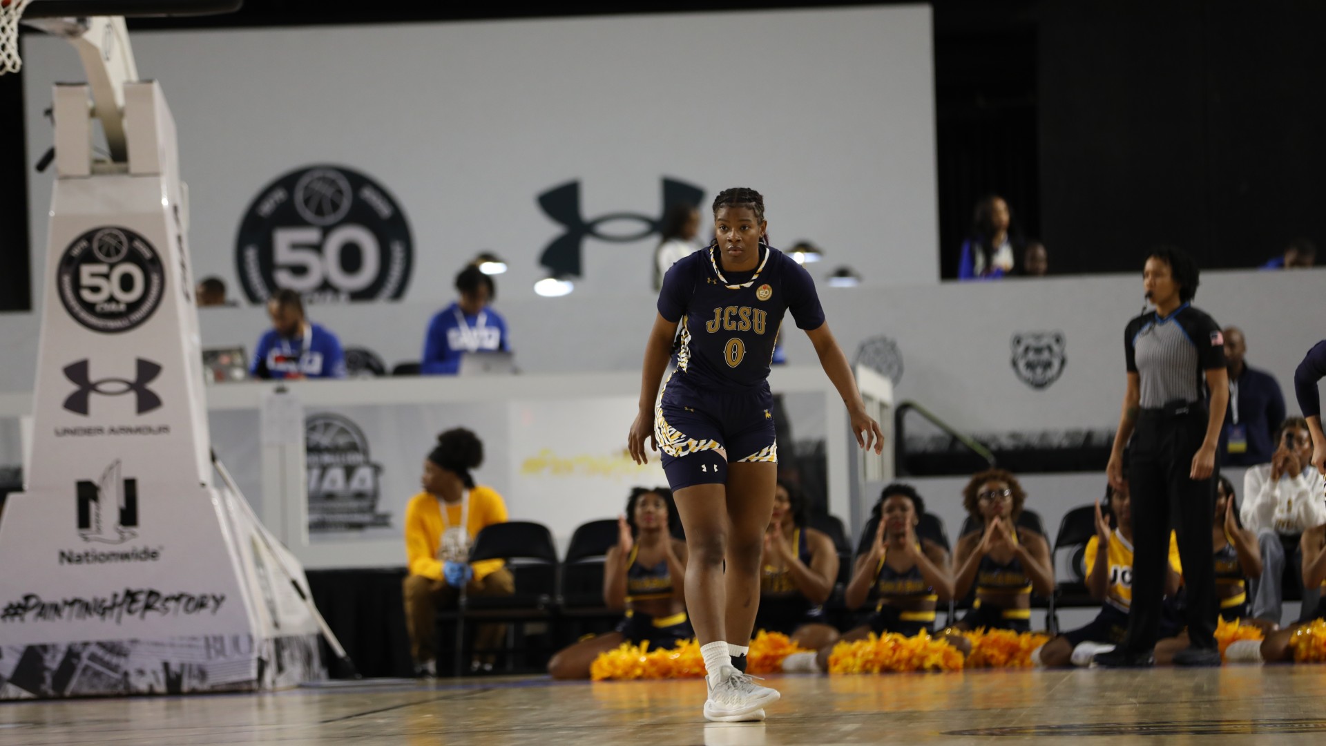 Desiree Smith on the court during the 2025 CIAA Tournament