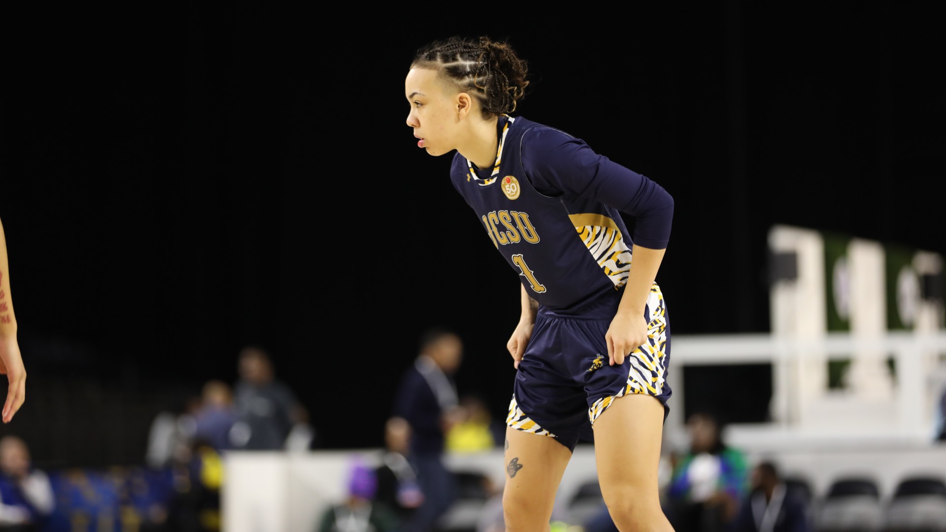 Betsey Burnett on the court during the 2025 CIAA Basketball Tournament