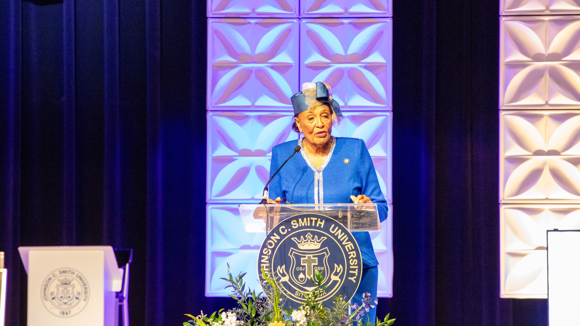 Congresswoman Alma Adams speaking at the AOT Gala