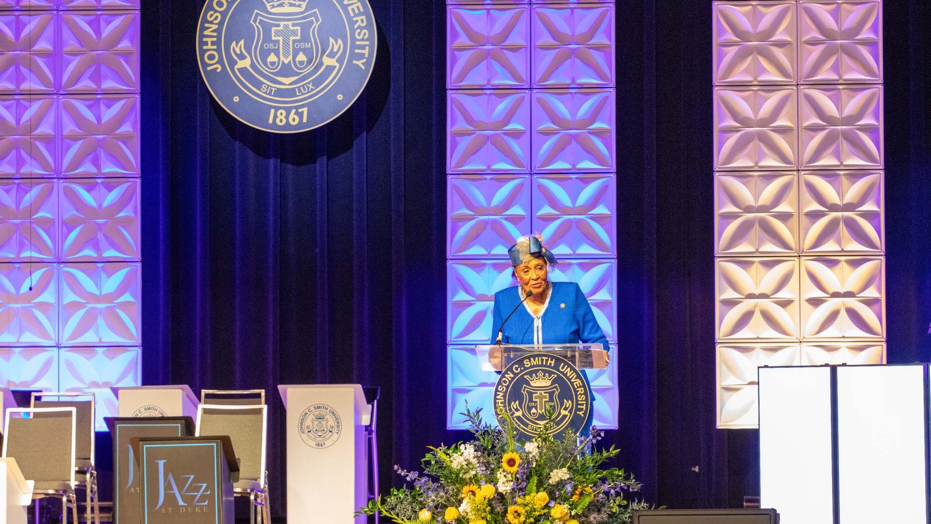 Congresswoman Alma Adams speaking at the AOT Gala